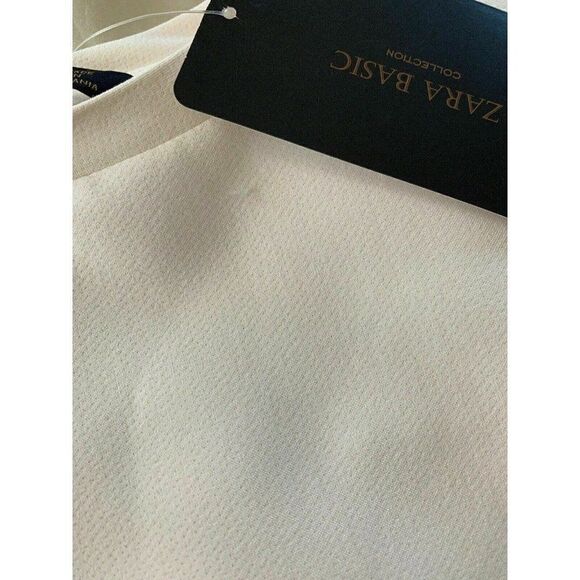 Zara Womens New Ivory Mock Neck Fuzzy Tank Top Blouse Medium - Picture 8 of 8